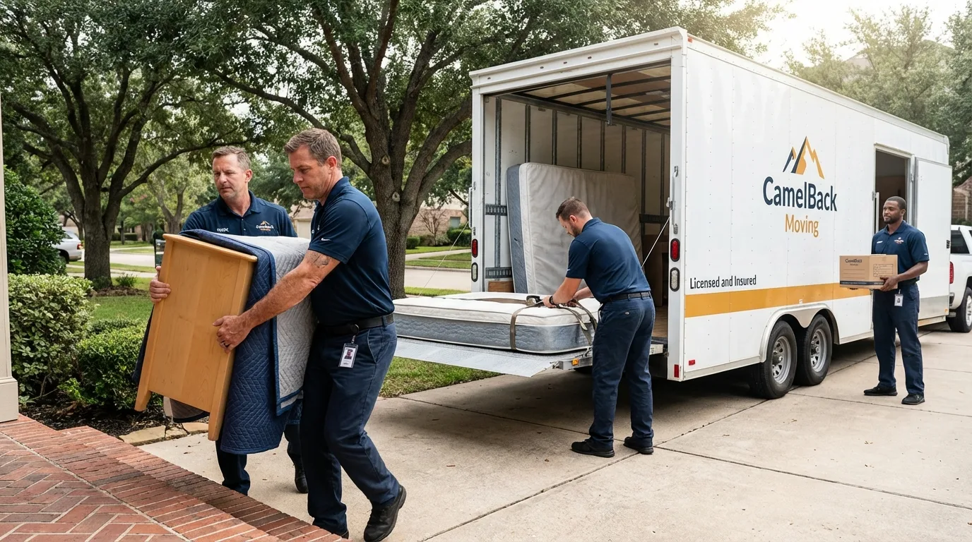 Crew loading residential truck for cross-state move from Georgetown, CO